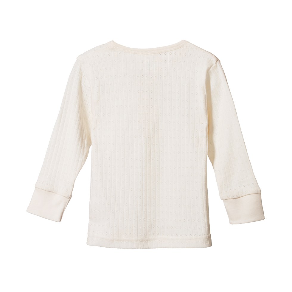 Thumbnail: Organic Cotton 2pc Pointelle Pyjama - Natural, Nature Baby