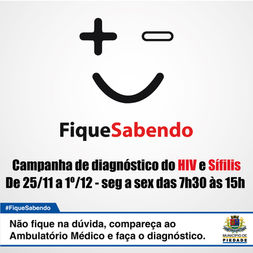 Testes gratuitos de HIV e Sífilis até 1º dezembro no Ambulatório