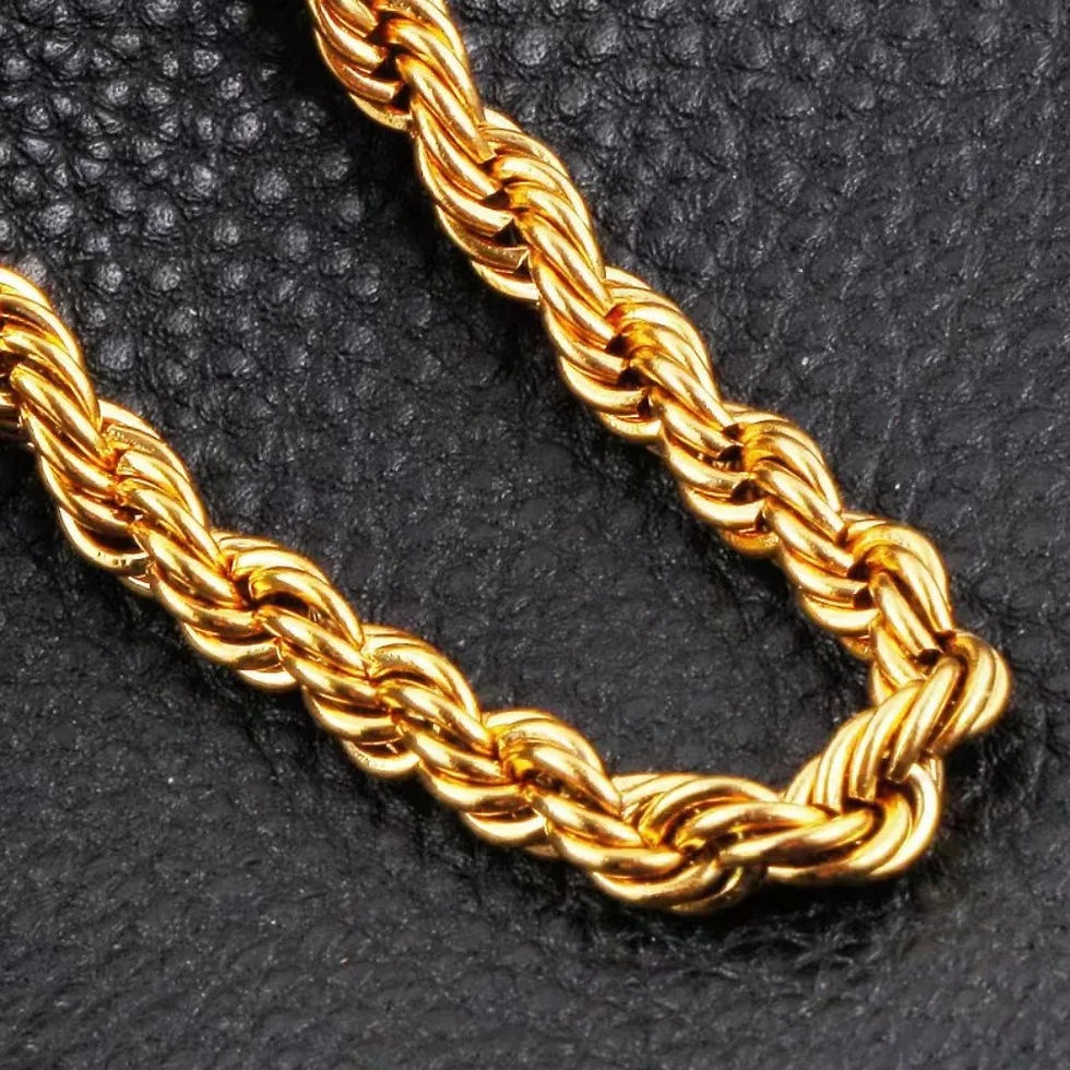 Thumbnail: [GOLD ROPE CHAIN] | 18 Karat 4mm Chain