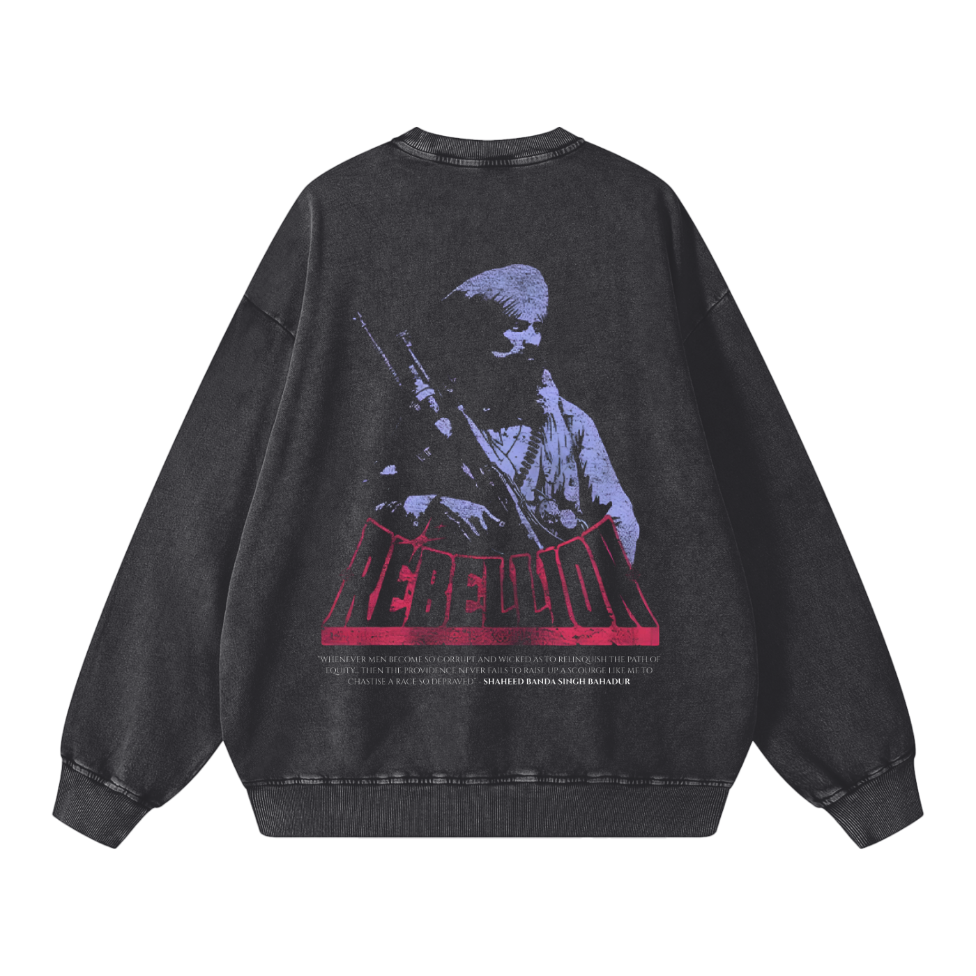 [REBELLION] | Acid Wash Oversized Sweatshirt