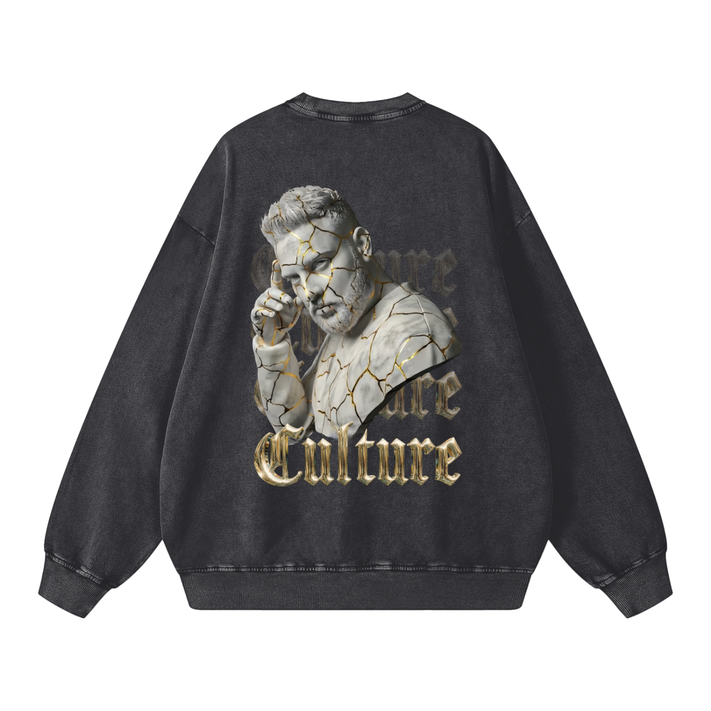 [CULTURE KARAN AUJLA] | Acid Wash Oversized Sweatshirt