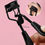 Thumbnail: Portable Eyelash Curler With Silicone Pad, 1pc Black Stainless Steel Eyelash Cu