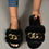 Thumbnail: Chain Decor Fuzzy Slippers