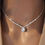 Miniatura: 1pc Silver Single Diamond Small Pendant, Fashionable Copper Lock Clavicle Chain