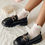 Thumbnail: Girls' Waterproof Lightweight Flat Loafers, Princess British Style Penny Shoes,
