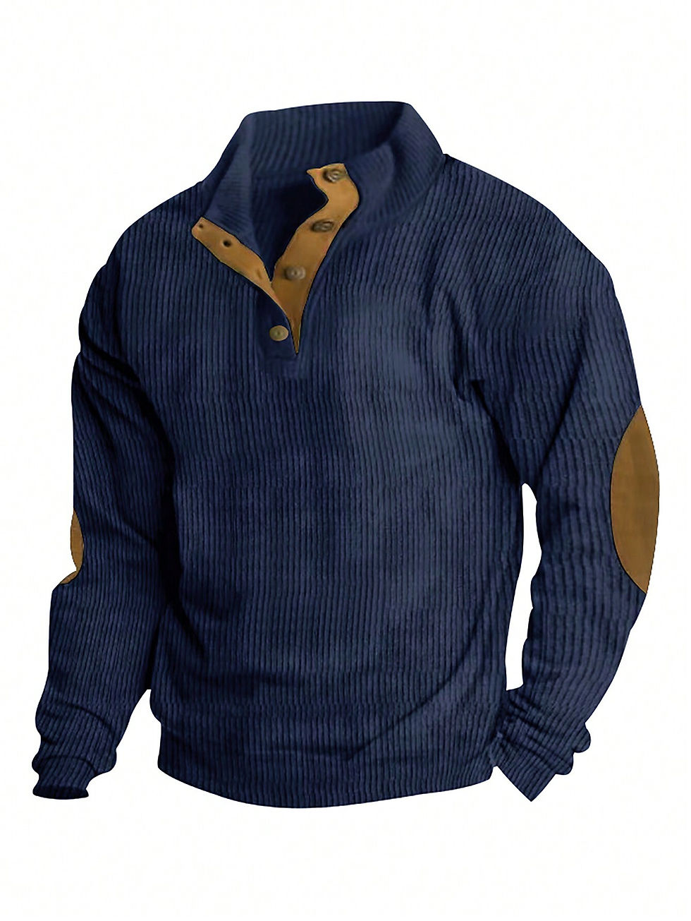 Thumbnail: Men's Contrast Color Long Sleeve Polo Shirt
