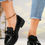 Thumbnail: Spring & Autumn New Arrival Thick-Soled Wedge Heels Pointed-Toe Loafers With In
