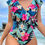 Miniatura: Swim Lushore Summer Beach Tropical Print Ruffle Trim One Piece Swimsuit