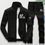 Miniatura: Men's Sports Suit Set With Stand Collar Zipper Jacket Gym Clothes Men, Athletic