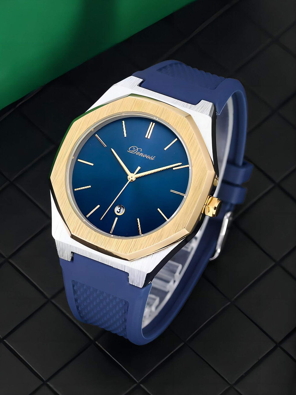 Thumbnail: 1pc Fashionable Sports Men's Waterproof Date Quartz Business Wristwatch