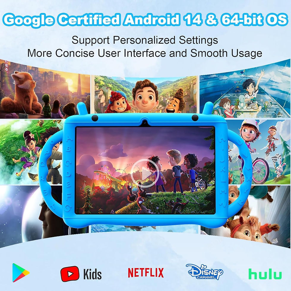 Thumbnail: Kids Tablet 10 inch Android 14 Tablet for Kids Octa-Core 10+64GB GMS Certified 