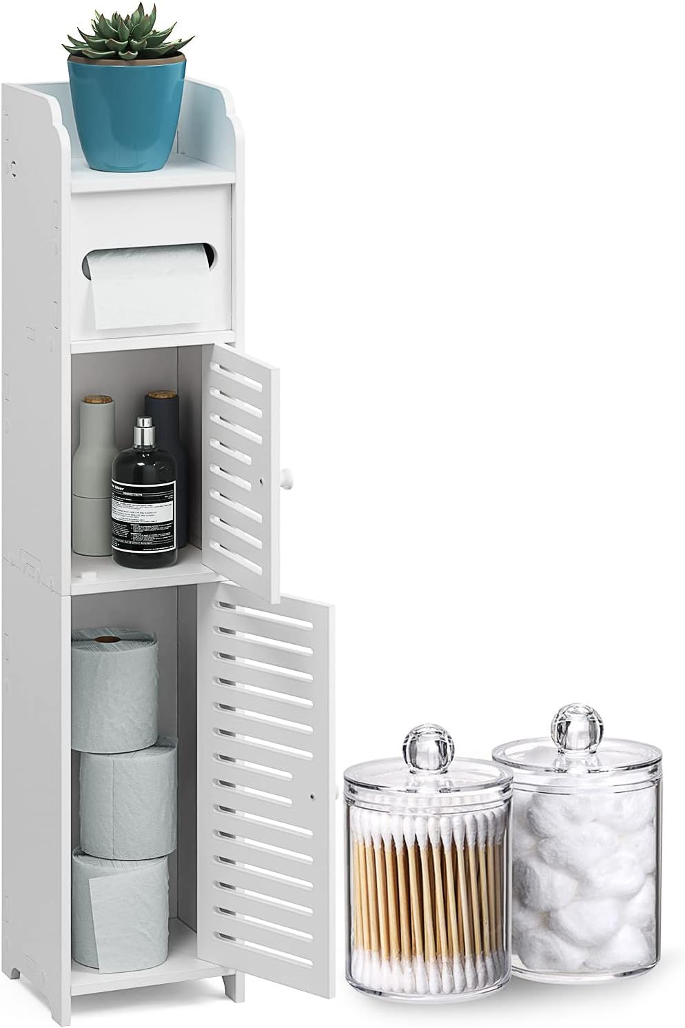 Hearth & Harbor Bathroom Storage Organizer, Bathroom Storage Cabinet with Doors