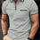 Miniatura: Men's Casual Contrast Color Polo Shirt With Fake Pocket And Zipper Design, Suit