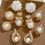Miniatura: 5pairs Fashion Elegant Vintage Faux Pearl, Heart, Bow, Seashell Stud Earrings S