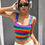 Miniatura: EZwear Rainbow Colored Knitted Women's Tight-Fitting Tank Top