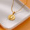 Thumbnail: 1pc Moon And Blue Zirconia Star Pendant Necklace For Women 18K Gold Plated Stai