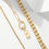 Thumbnail: 3pcs Chunky Chain Personalized Bracelet-creative Multi-layered Gold-color Chain