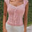 Miniatura: EZwear Women Lace Texture T-Shirt With Ribbon Tie
