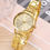 Thumbnail: 2pcs/Set Ladies Watch Gold Watch Trendy Alloy Quartz Women's Watch With Steel B