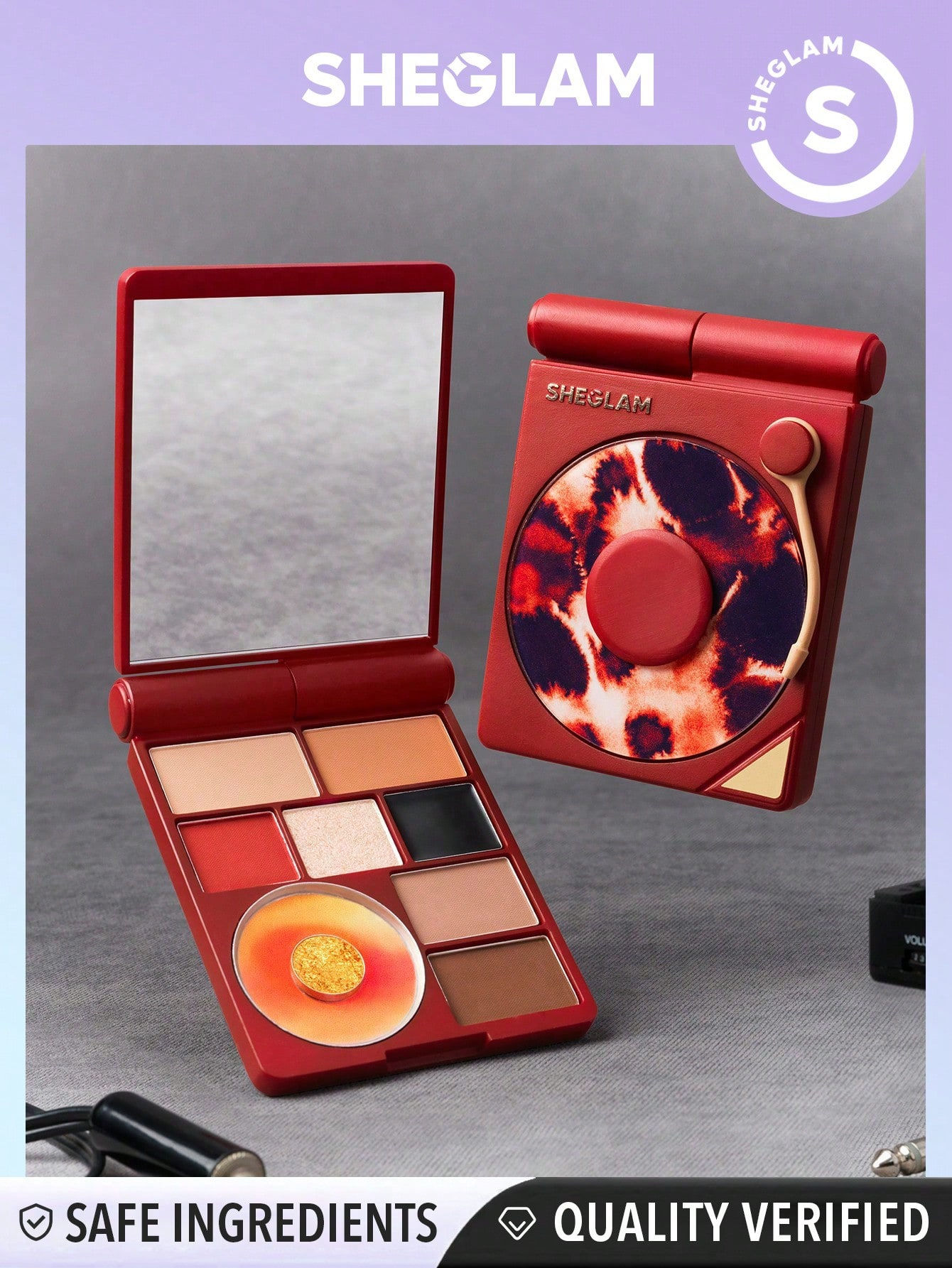 SHEGLAM Vinyl Pop Color Palette-Sunkissed Reverie 9-Color Shimmer Matte Eyeshad