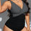 Miniatura: Swim Curve Plus Size Women's Striped Criss-Cross Front One-Piece Swimsuit, Tumm