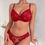 Miniatura: Women Contrast Color Flower Lace Fashionable Underwire Lingerie Set, Bra & Pant