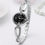 Thumbnail: Small and fashionable diamond-encrusted thin bracelet quartz watch for women