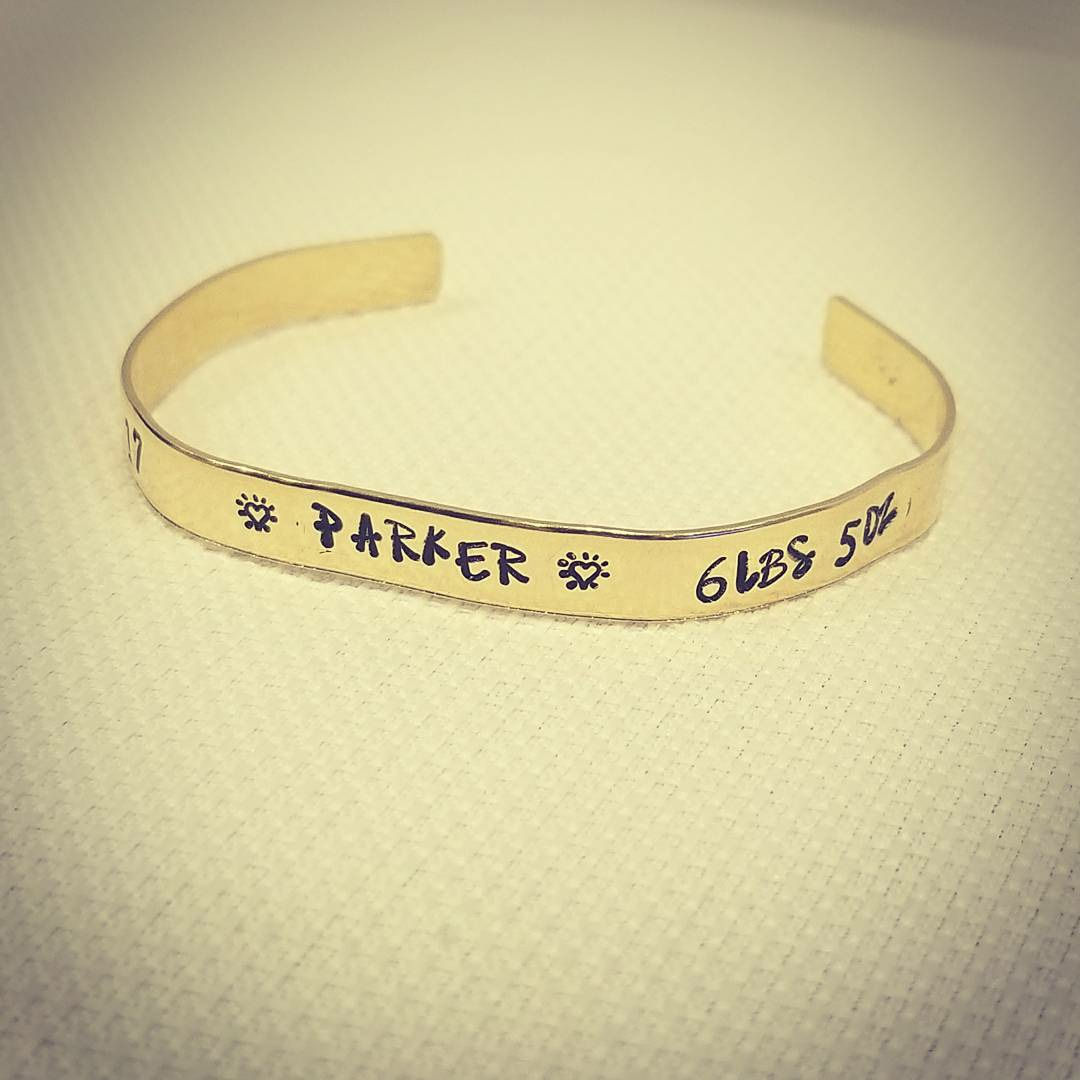 Stamped Brass Bracelet