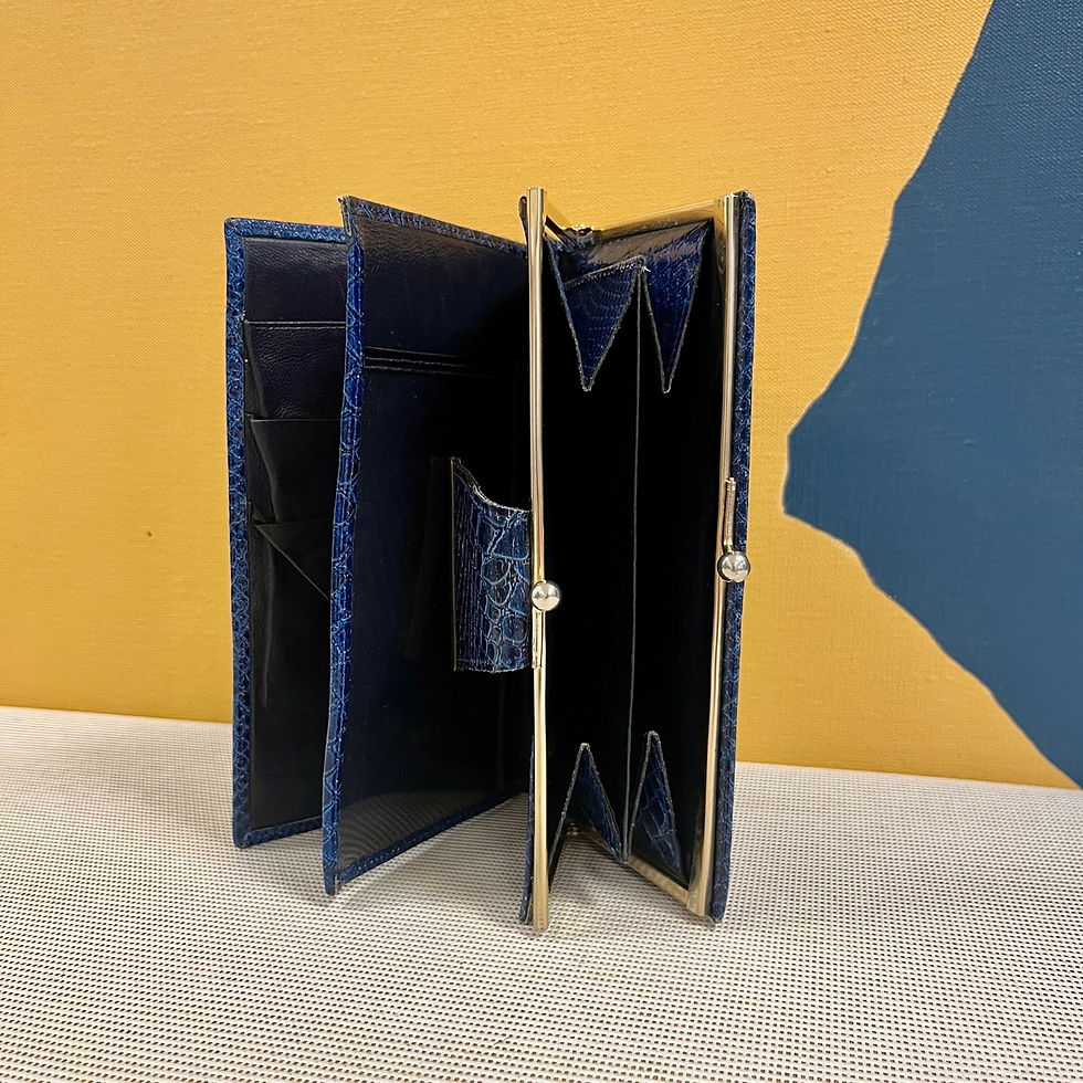 Miniature : Portefeuille en cuir vintage de type reptile