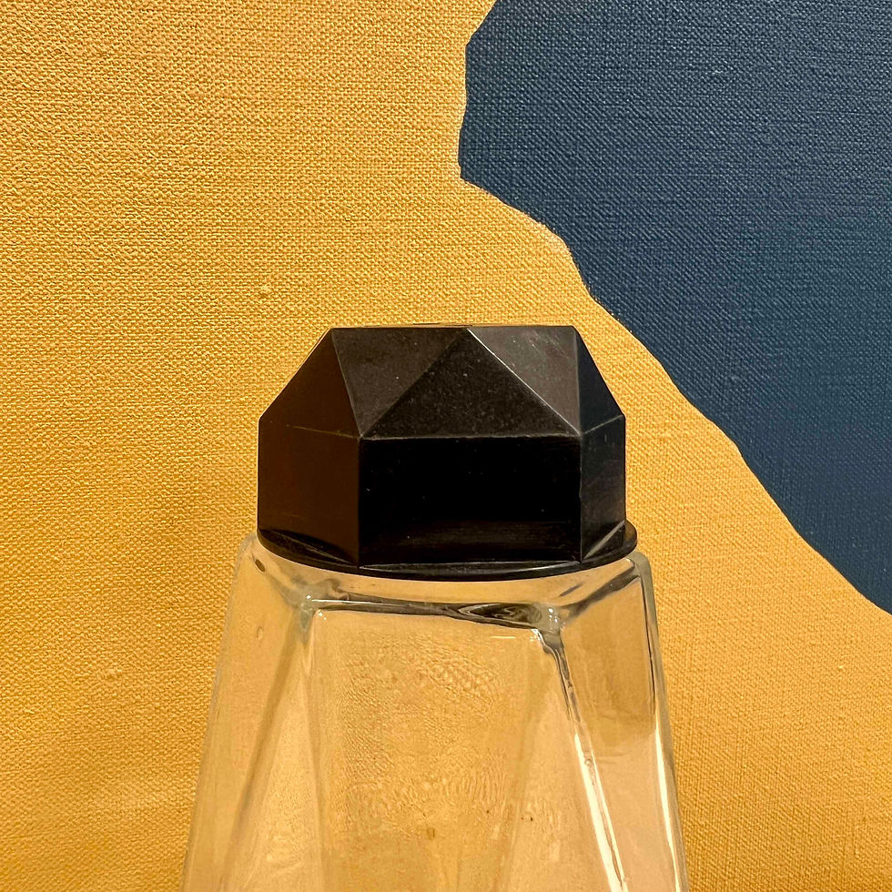 Miniature : Sucrier vintage en verre et bouchon en bakélite années 1950