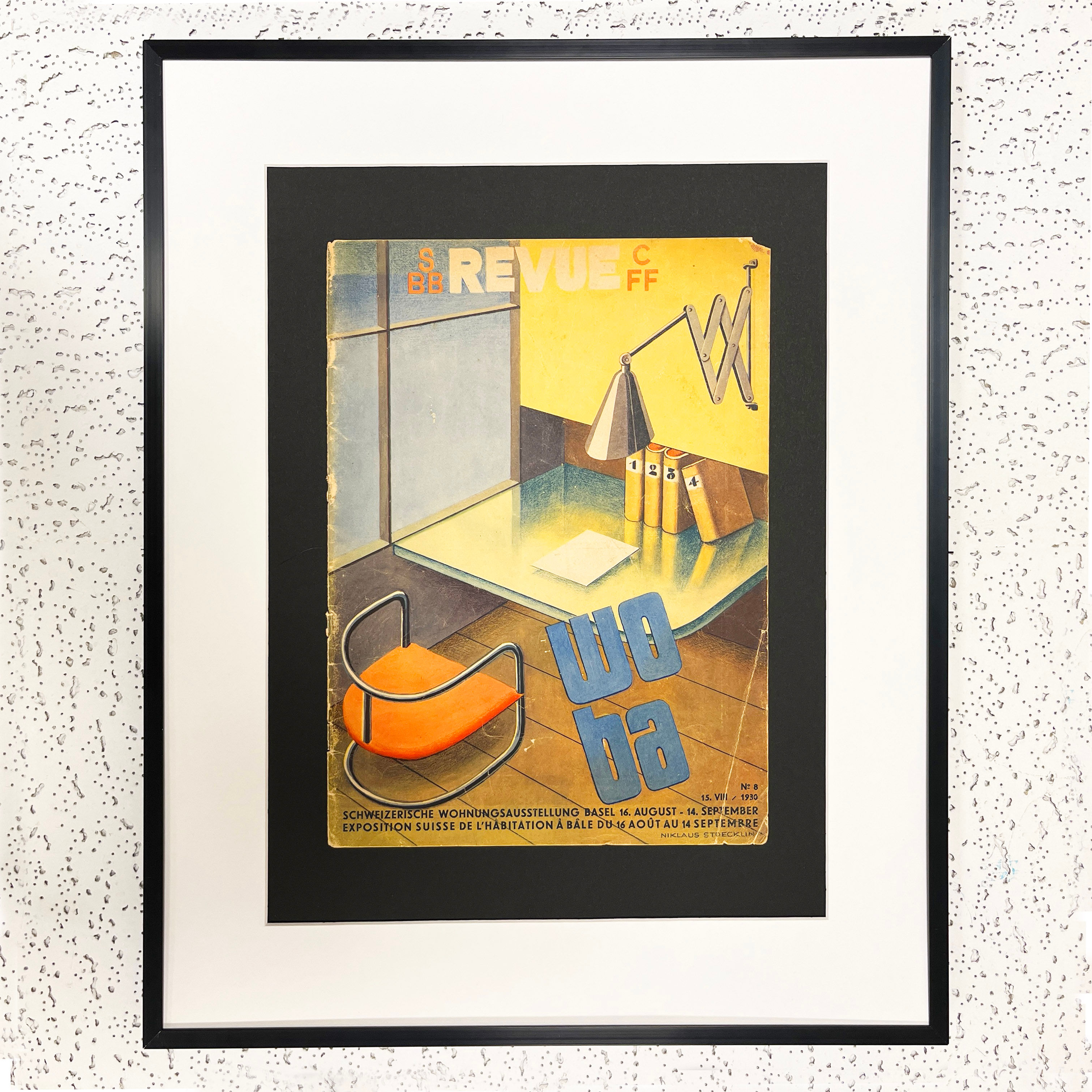 Couverture de la revue CFF pour l'Exposition suisse de l'habitation à Bâle en 1930 illustrée par Stoecklin