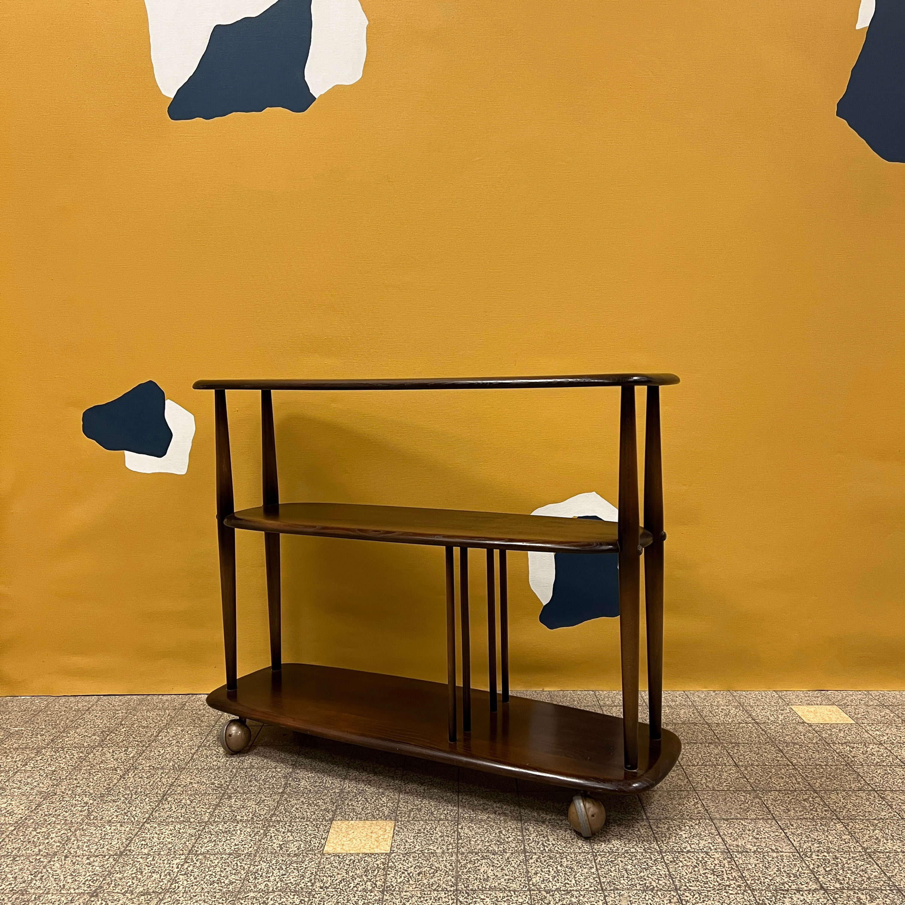 Bibliothèque-trolley Ercol années 1950-1960