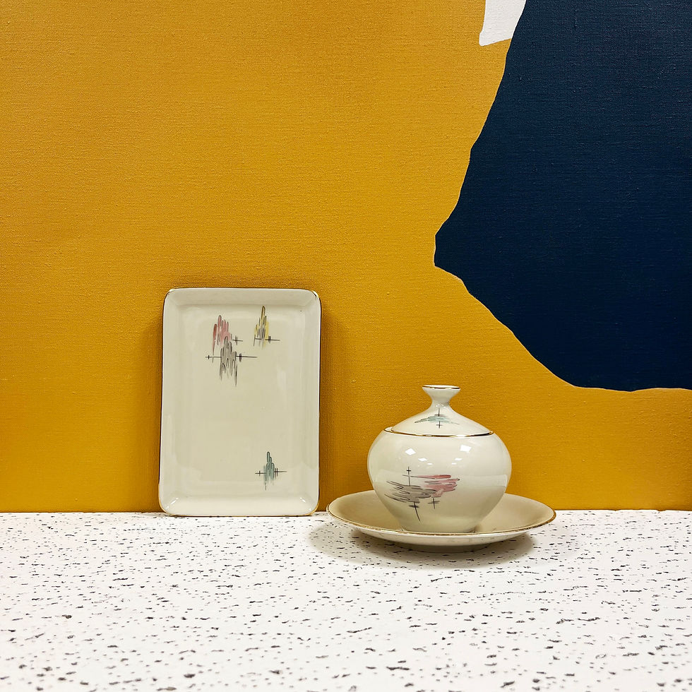 Sucrier, plat et soucoupe Zeh Scherzer Allemagne 1950