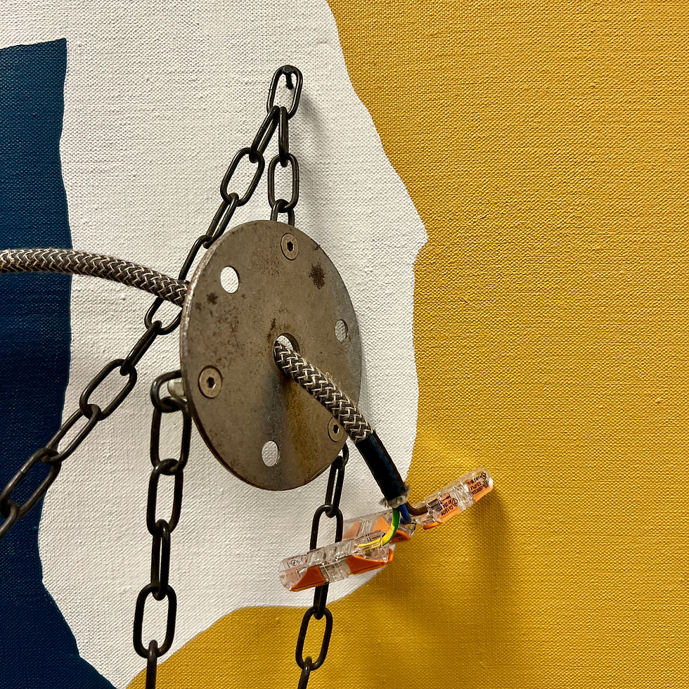 Miniature : Lampe industrielle cordon gris années 1950