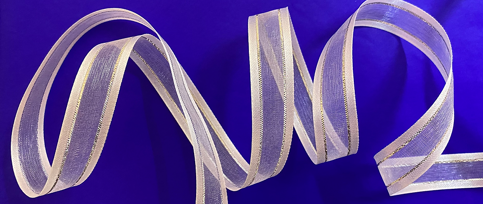 White Silver Band Ribbon