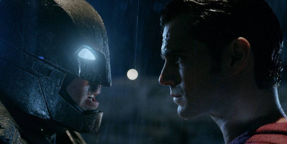 Batman (Ben Affleck) and Superman (Henry Cavill) face off in Batman v Superman: Dawn of Justice