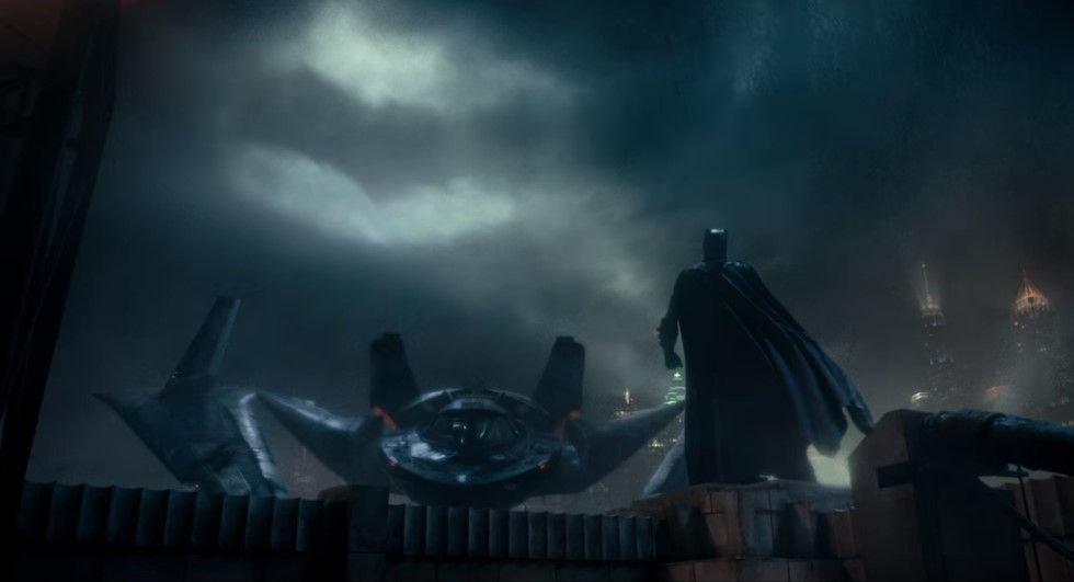 Batman (Ben Affleck) in Gotham, where it is always night, in Justice League