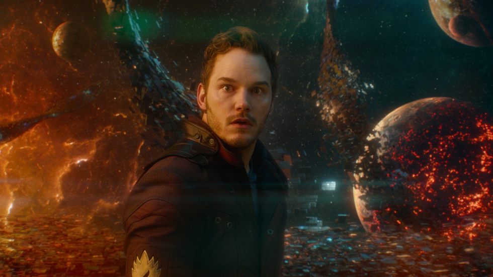 Star Lord (Chris Pratt) has a celestial experience in Guardians of the Galaxy