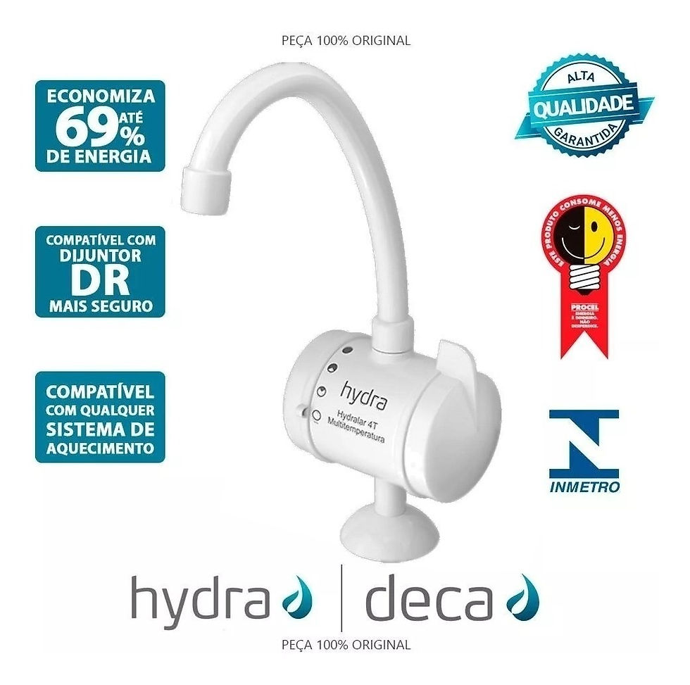 Miniatura: Torneira Elétrica Multitemperatura Hydralar 4T Bancada Hydra 5500w 220v