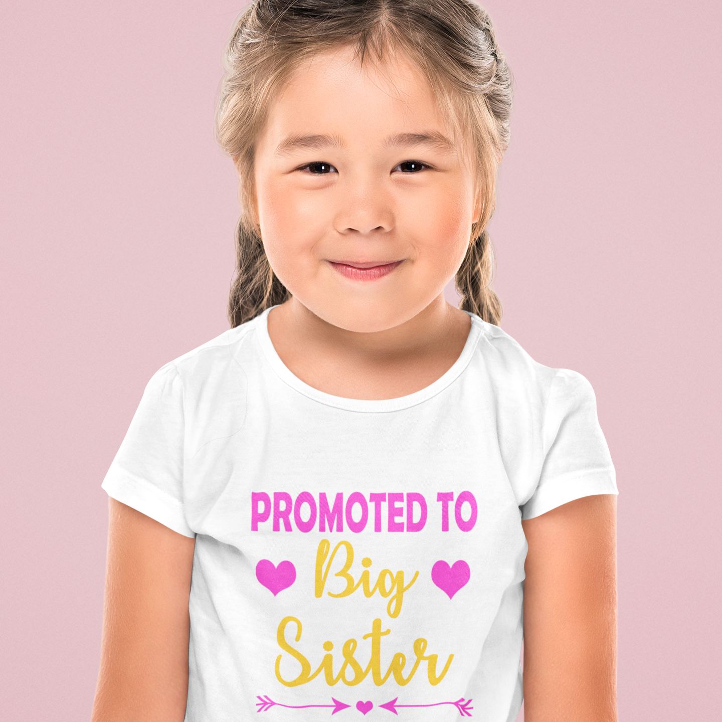 Promoted to Big Sister (Hearts & Arrow) White Tshirt