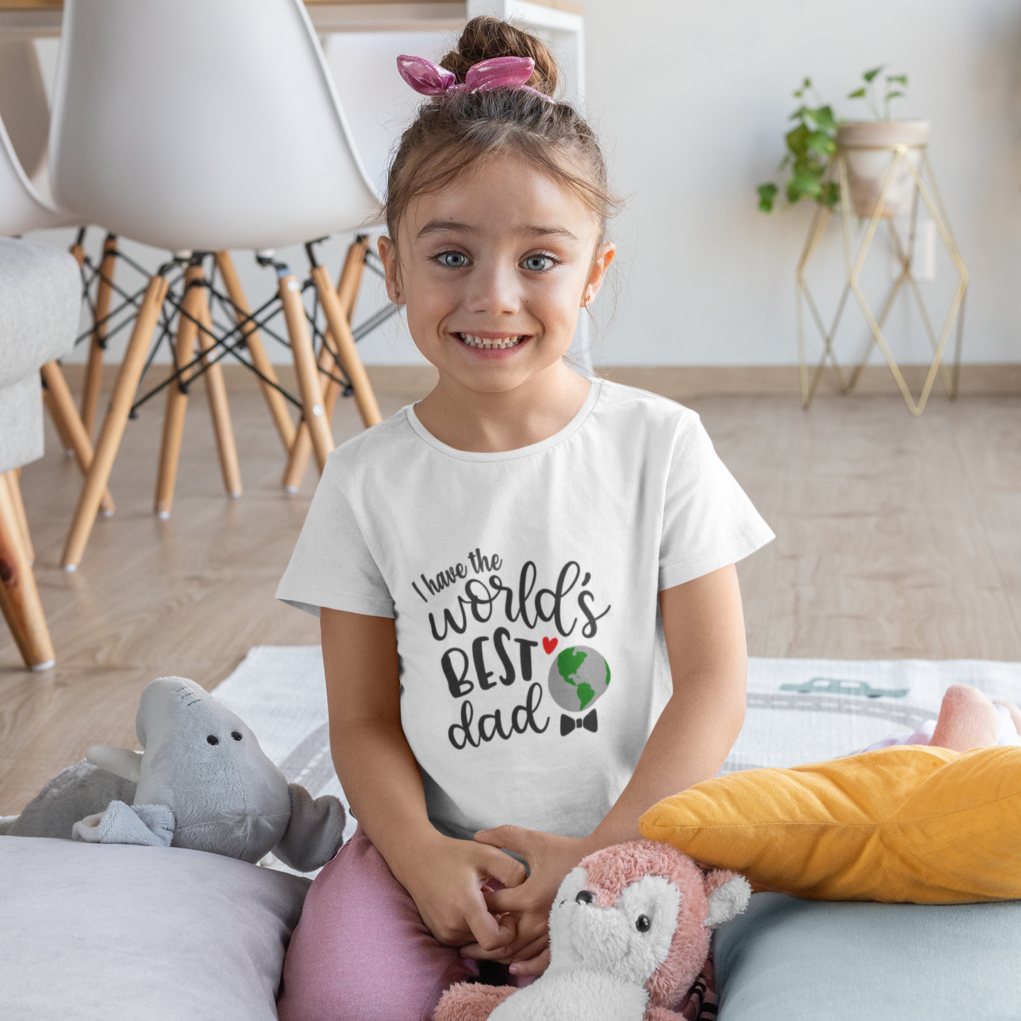 World's Best Dad White Onesie / Romper / Tshirt (Globe)