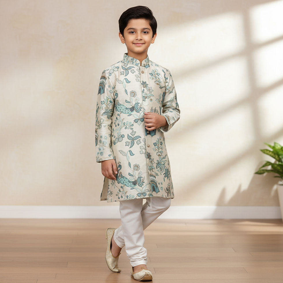 Peacock Garden Full Open Kurta Set