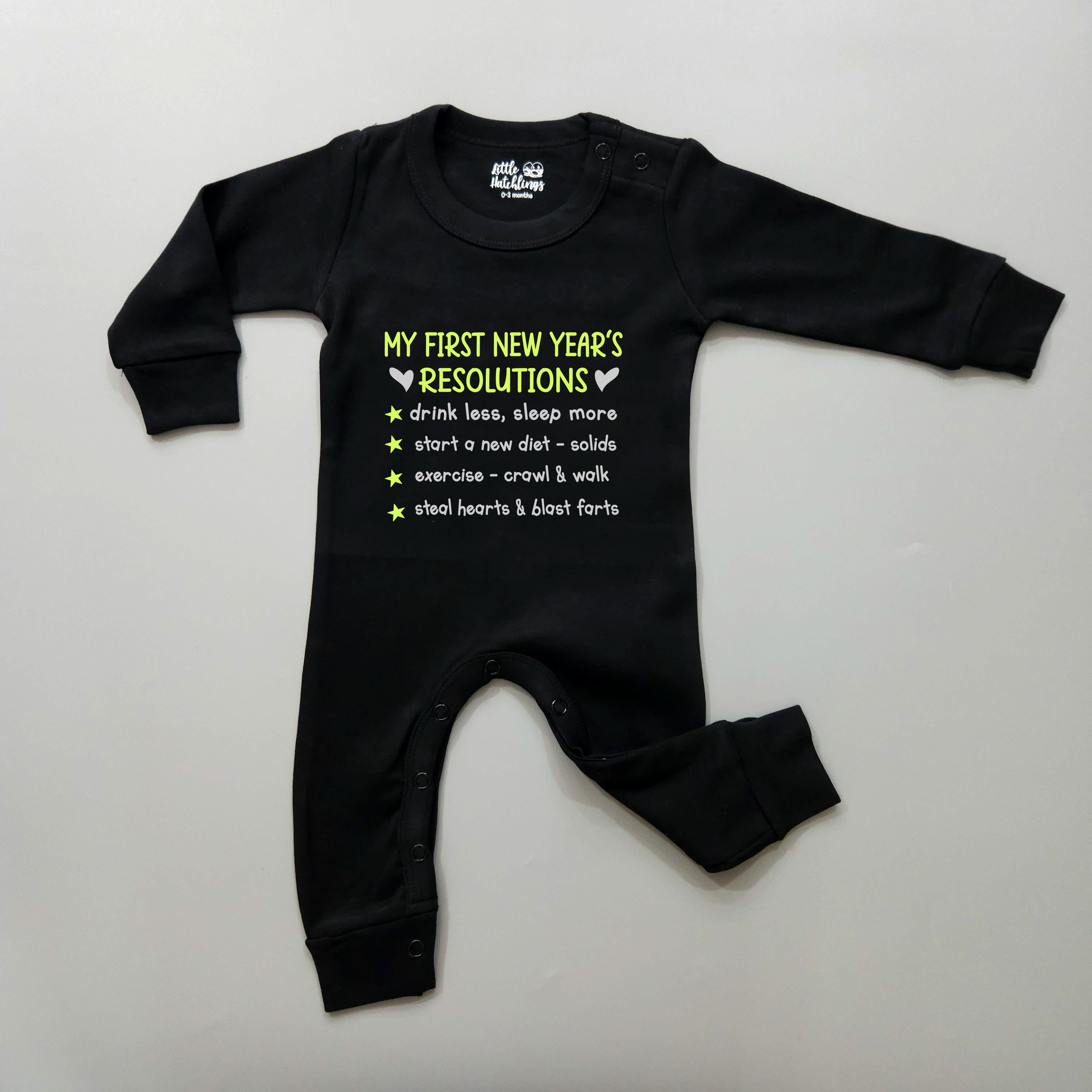 First New Year Resolutions Black