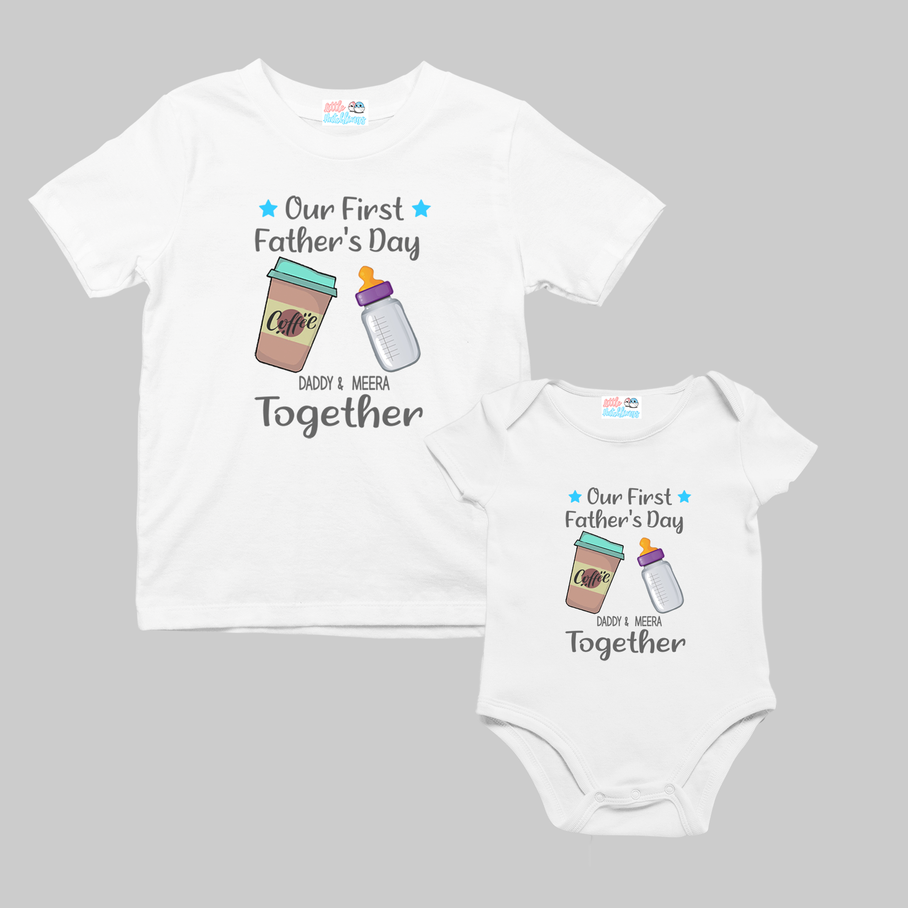 Coffee & Bottle First Father's Day White Combo