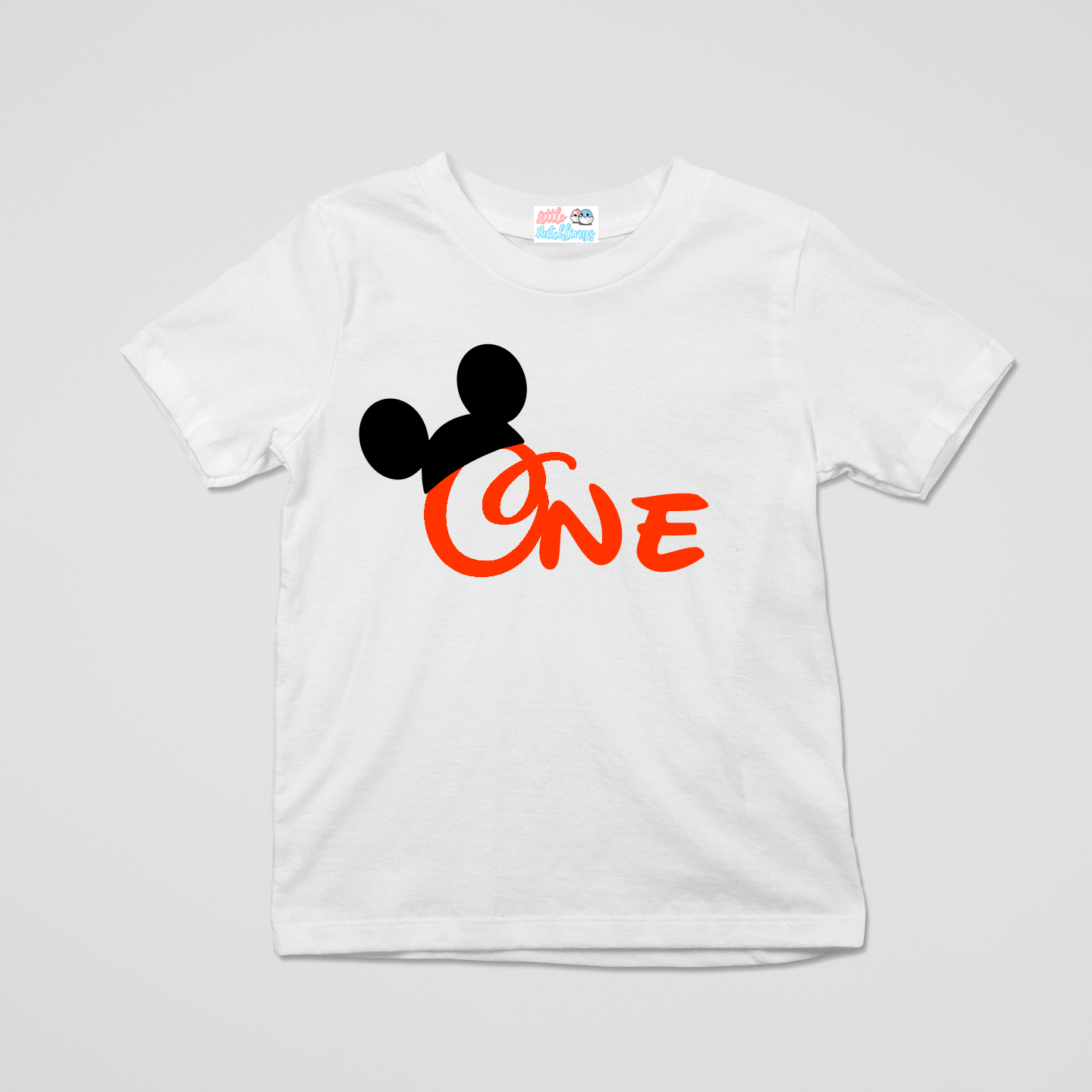 First Birthday with Mickey Cap White Tshirt