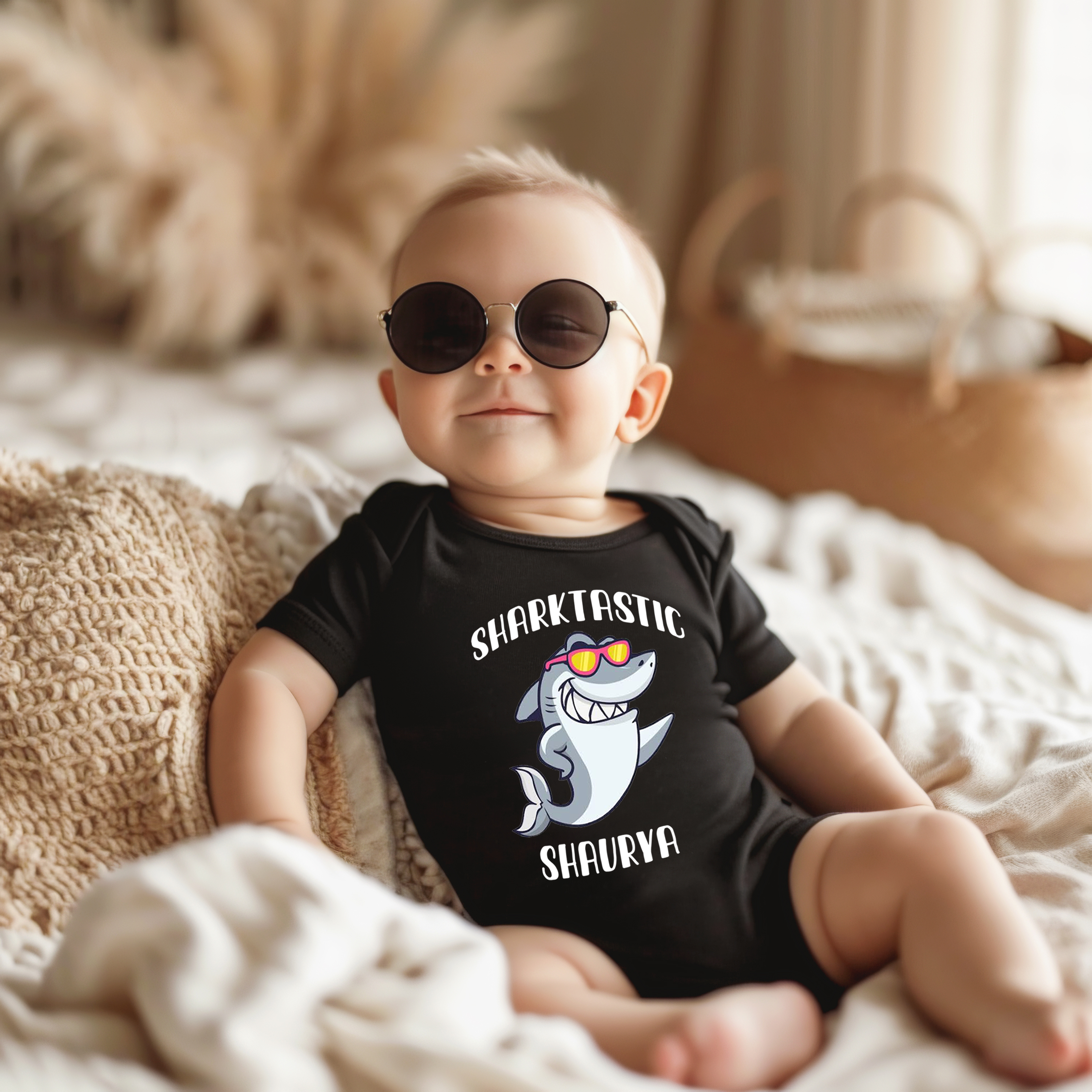 Sharktastic Black Onesie / Romper / Tshirt