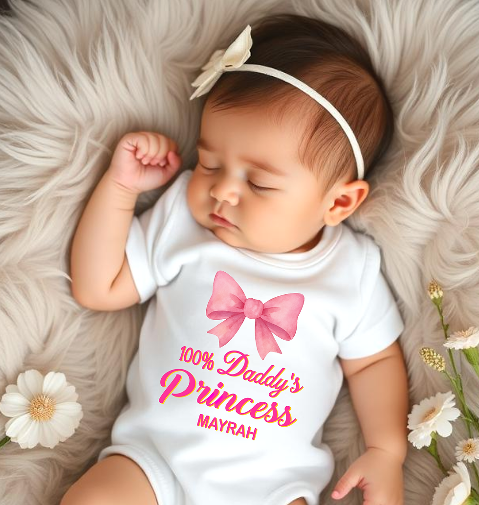 100% Daddy's Princess with Name White