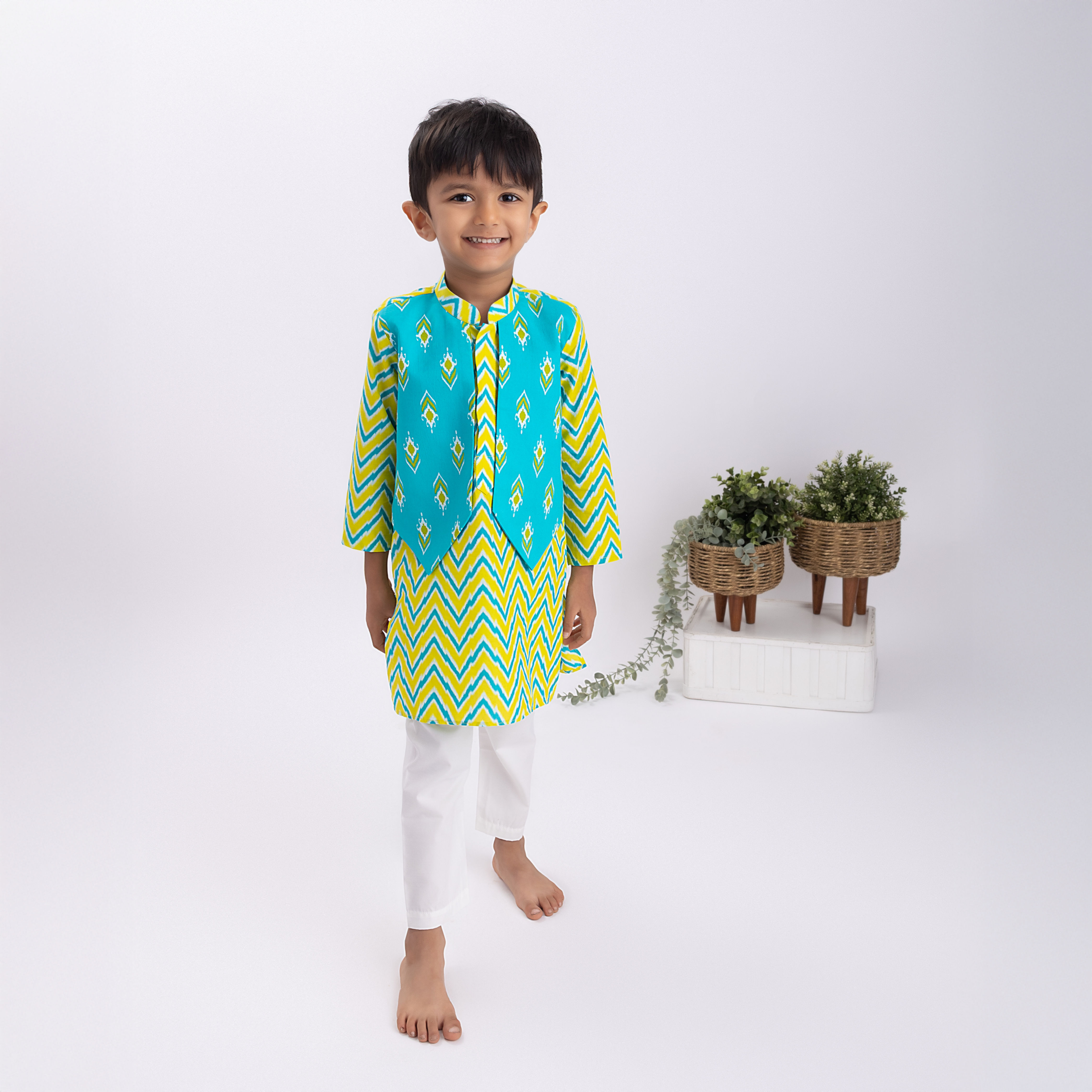 Zig Zag Zing - Chevron Jacket Kurta Set