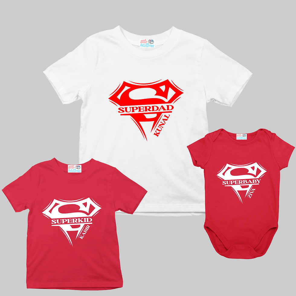 Super Dad + Baby + Kid Combo of Three
