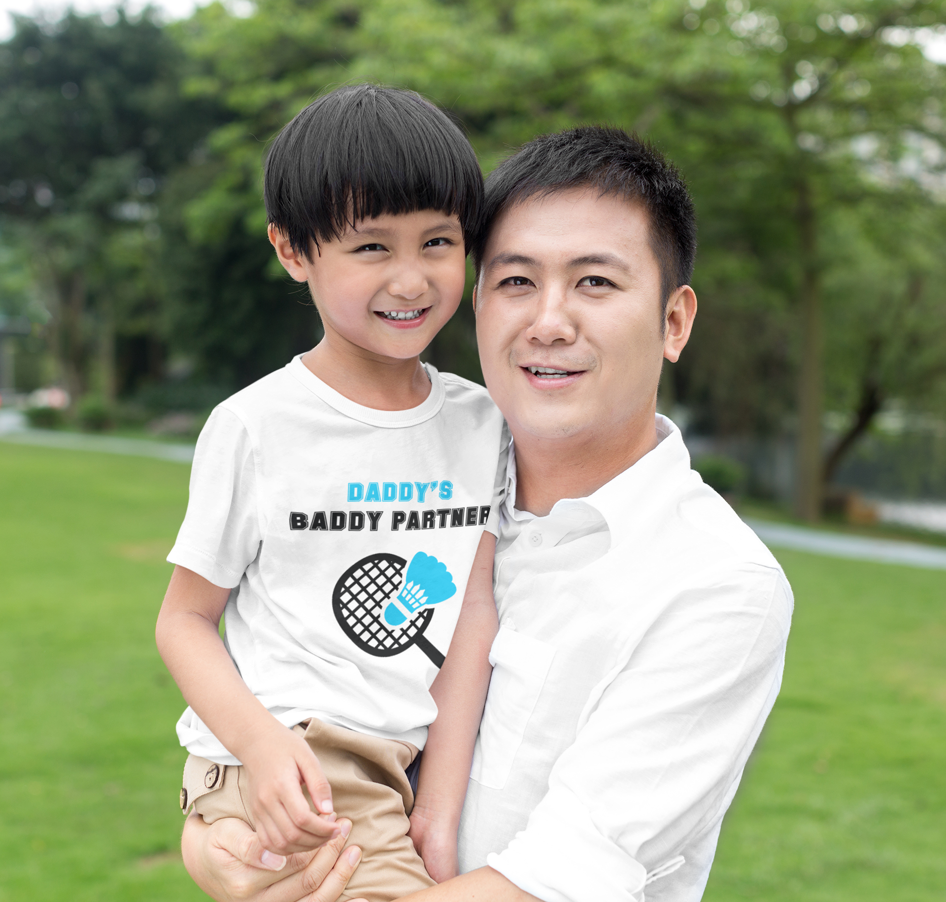 Daddy's Baddy Partner White Onesie / Romper / Tshirt (Badminton)